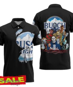Busch Light Horror Halloween Characters Polo Shirt Festive For Men Women Gift Holidays
