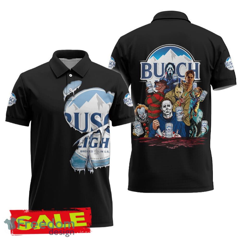 Busch Light Horror Halloween Characters Polo Shirt Festive For Men Women Gift Holidays image Busch Light Horror Halloween Characters Polo Shirt Festive For Men Women Gift Holidays - Busch Light Horror Halloween Characters Polo Shirt Festive For Men Women Gift Holidays