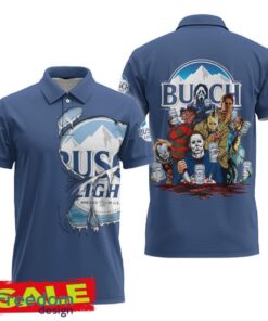 Busch Light Horror Halloween Characters Polo Shirt Trendy For Men Women Gift Holidays