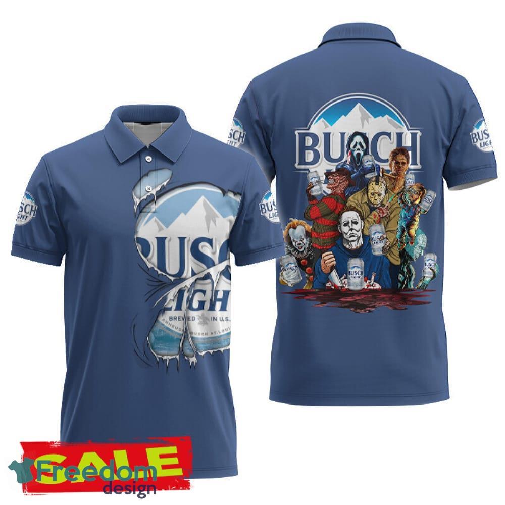 Busch Light Horror Halloween Characters Polo Shirt Trendy For Men Women Gift Holidays image Busch Light Horror Halloween Characters Polo Shirt Trendy For Men Women Gift Holidays - Busch Light Horror Halloween Characters Polo Shirt Trendy For Men Women Gift Holidays