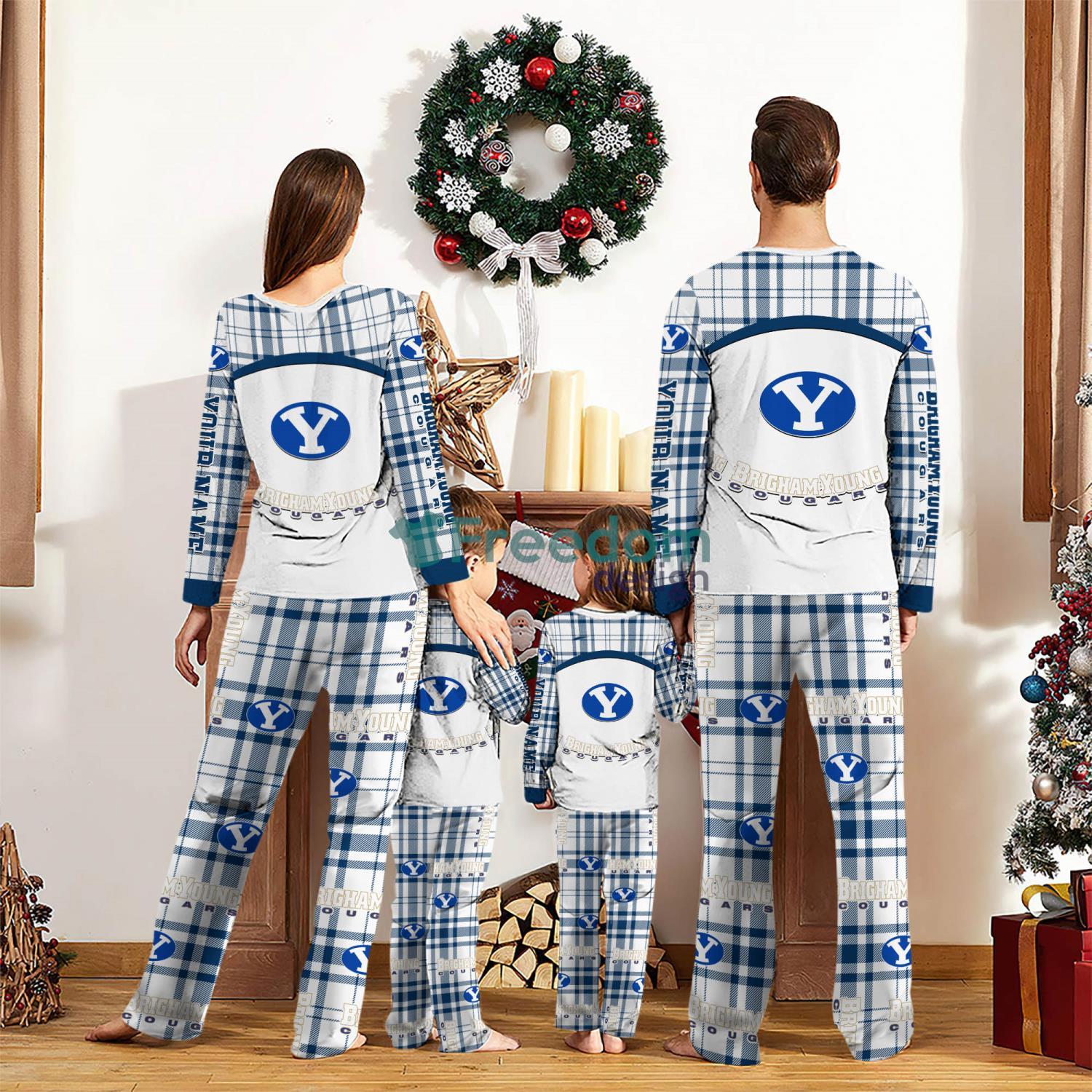 BYU Cougars Custom Name Pajamas Set For Family Sport Team Pajamas Christmas Gift image BYU Cougars Custom Name Pajamas Set For Family Sport Team Pajamas Christmas Gift Product Photo 2