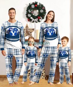 BYU Cougars Custom Name Pajamas Set For Family Sport Team Pajamas Christmas Gift