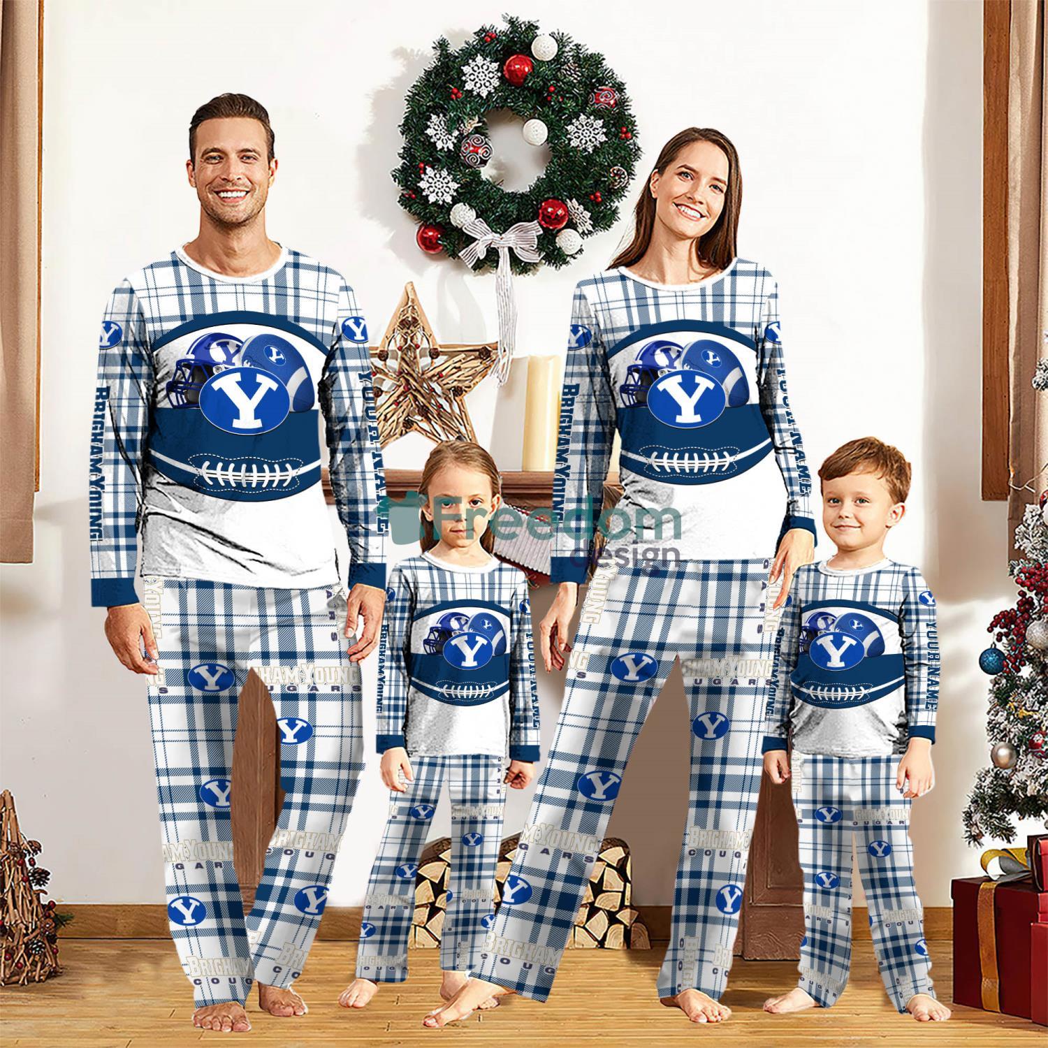 BYU Cougars Custom Name Pajamas Set For Family Sport Team Pajamas Christmas Gift image BYU Cougars Custom Name Pajamas Set For Family Sport Team Pajamas Christmas Gift Product Photo 1