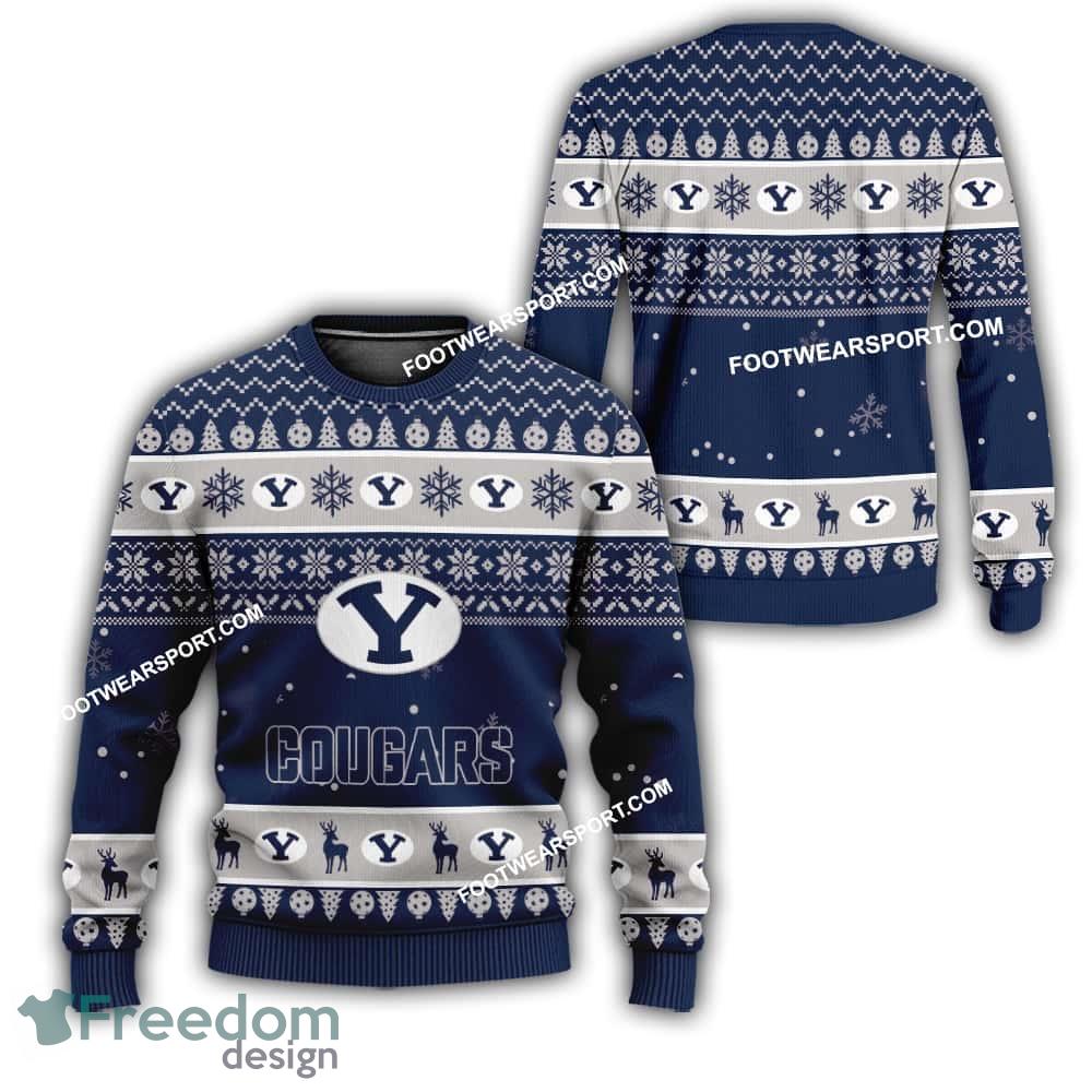 BYU Cougars Xmas Pattern Ugly Christmas Sweater Gift Holidays image BYU Cougars Xmas Pattern Ugly Christmas Sweater Gift Holidays - BYU Cougars Xmas Pattern Ugly Christmas Sweater Gift Holidays