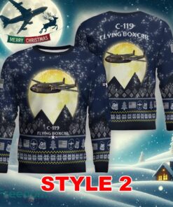 C-119 Flying Boxcar C119 Aircraft Moonlight Multi Color Knitted Christmas Sweater Gift For Adult - C-119 Flying Boxcar C119 Aircraft Moonlight Ugly Christmas Sweater_11