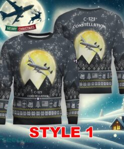 C-121 Constellation C121 Aircraft Moonlight Multi Color Ugly Christmas Sweater Gift For Men And Women C-121 Constellation C121 Aircraft Moonlight Multi Color Ugly Christmas Sweater Gift For Men And Women