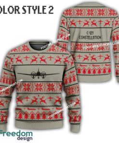 C-121 Constellation C121 Aircraft US Air Force Knitted Christmas 3D Sweater Gift For Vetetan - C-121 Constellation C121 Aircraft Best Front Ugly Christmas Sweater Photo 2