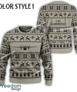 C-124 Globemaster II C124 Aircraft US Air Force Ugly Christmas Sweater Gift For Vetetan C-124 Globemaster II C124 Aircraft US Air Force Ugly Christmas Sweater Gift For Vetetan