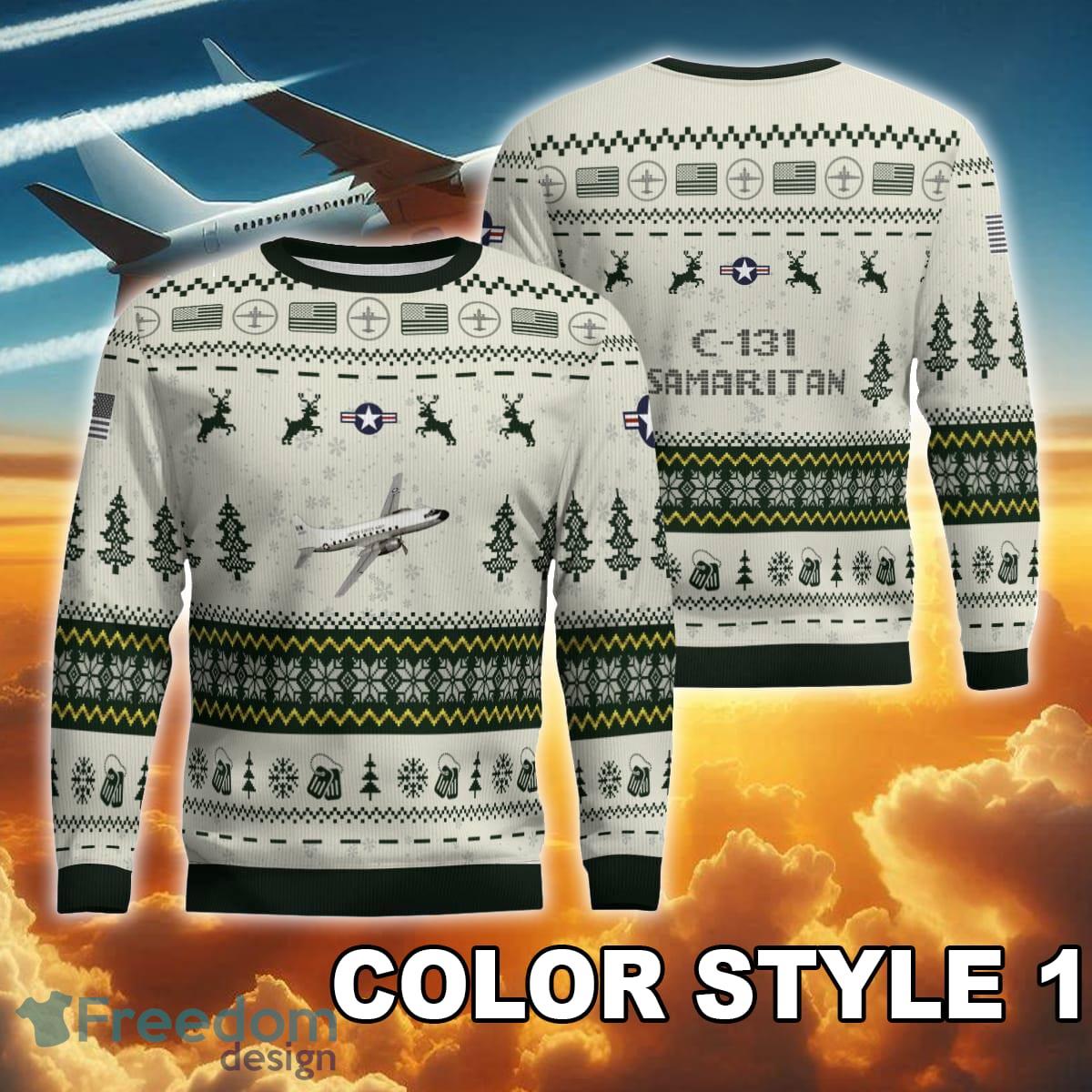 C 131 Samaritan C131 New Pattern Xmas Aircraft Ugly Sweater AOP Gift For Men And Women image C-131 Samaritan C131 New Pattern Xmas Aircraft Ugly Sweater AOP Gift For Men And Women - C-131 Samaritan C131 Ugly Christmas Sweater AOP Photo 1