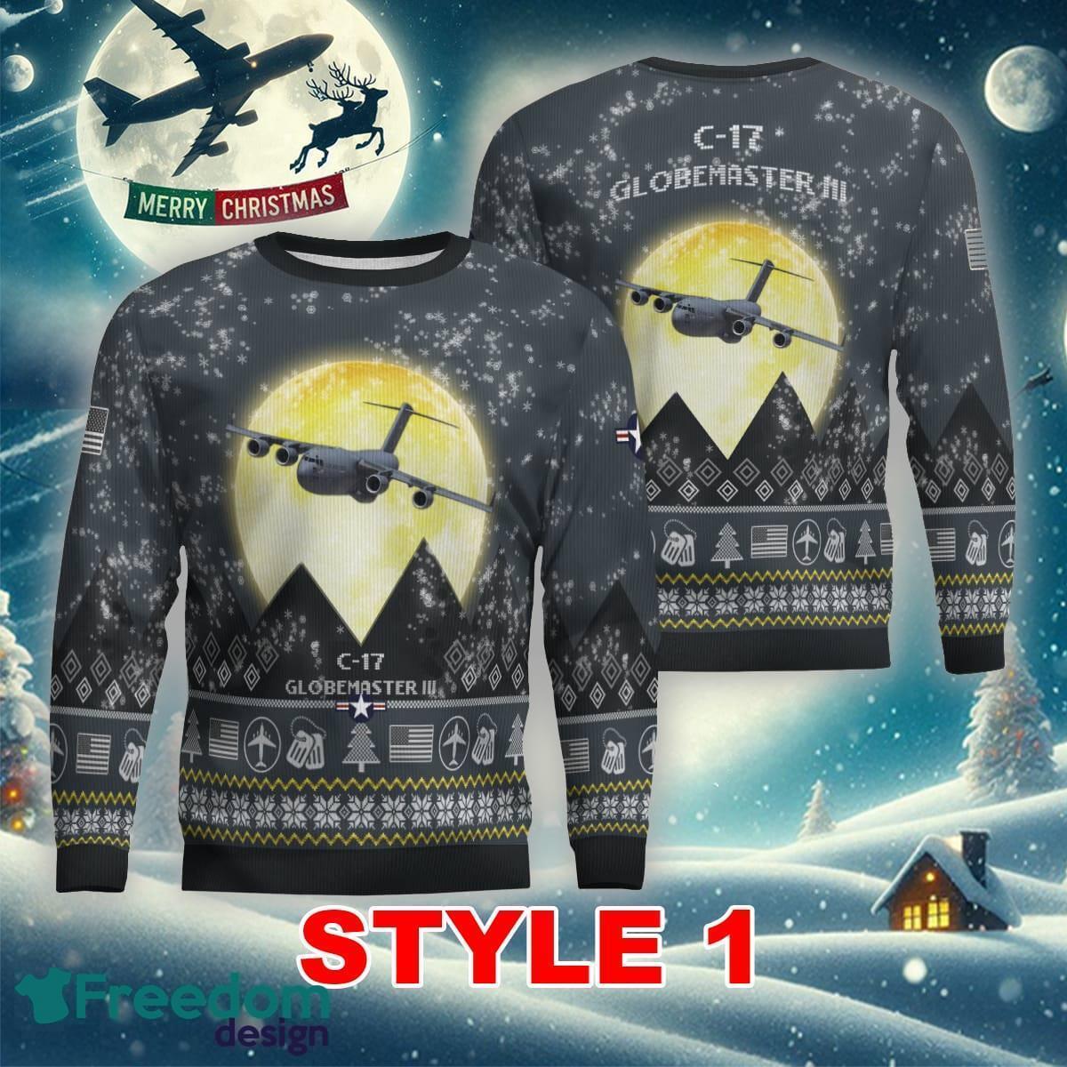 C 17 Globemaster III C17 Aircraft Moonlight Multi Color Ugly Xmas Sweater Gift For Men And Women image C-17 Globemaster III C17 Aircraft Moonlight Multi Color Ugly Xmas Sweater Gift For Men And Women - C-17 Globemaster III C17 Aircraft Moonlight Ugly Christmas Sweater_1