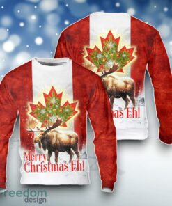 Canada Merry Christmas Eh Canada Moose Christmas Sweater For Men Women