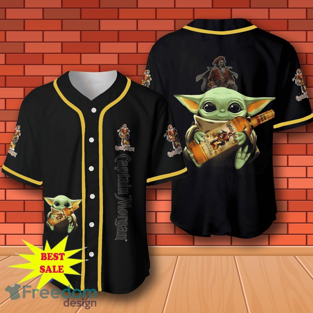 Captain Morgan Baby Yoda Baseball Jersey for All Genders image Captain Morgan Baby Yoda Baseball Jersey for All Genders Product Photo 1
