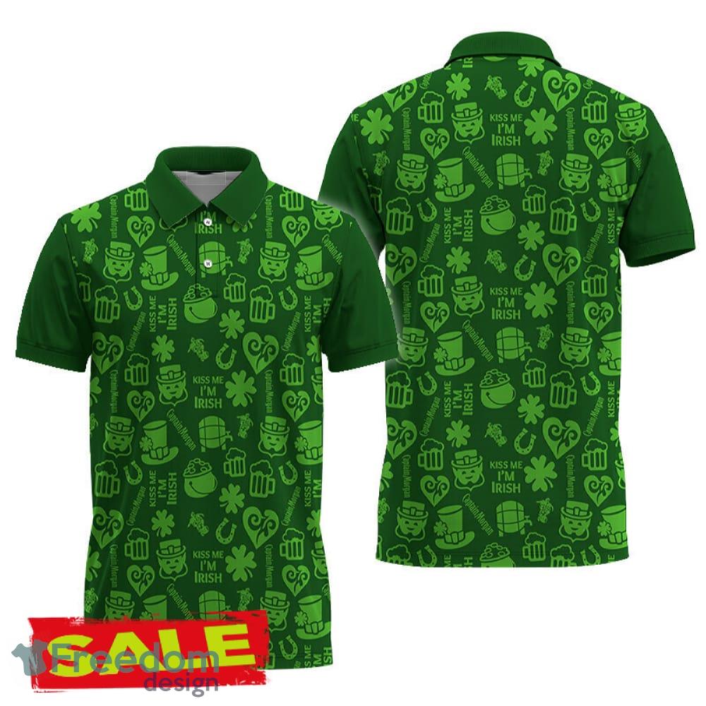 Captain Morgan St. Patrick's Day Doodle Pattern Polo Shirt Design For Men Women Gift Holidays image Captain Morgan St. Patrick's Day Doodle Pattern Polo Shirt Design For Men Women Gift Holidays