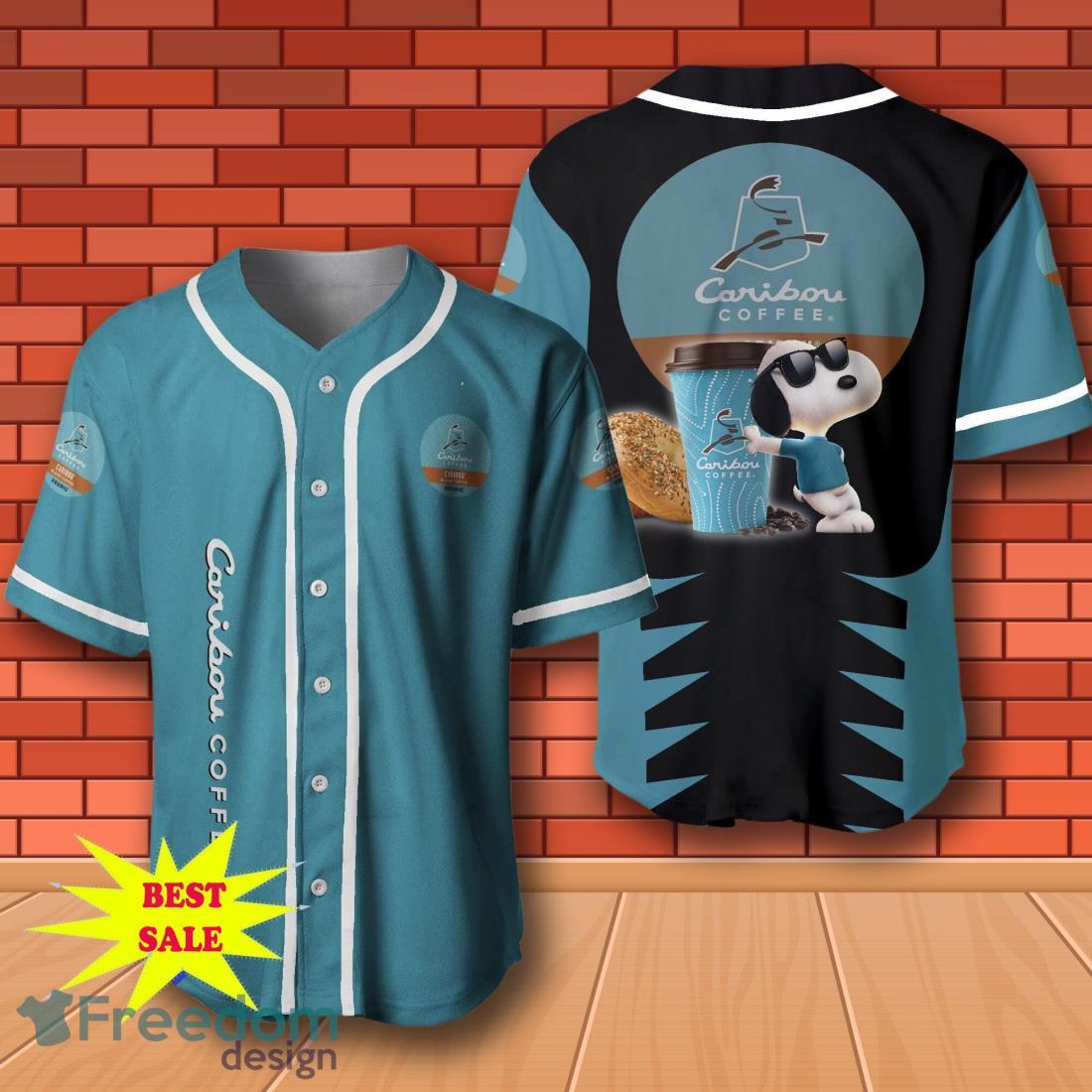 Caribou Coffee Snoopy Baseball Jersey for All Genders image Caribou Coffee Snoopy Baseball Jersey for All Genders Product Photo 1