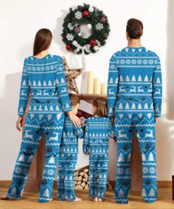 Carolina Panthers Custom Name Christmas Reindeer Pajamas Set Christmas Gifts For Family Pajamas Gift Product Photo 2