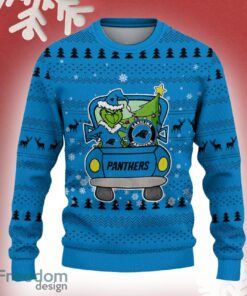 Carolina Panthers Grinch Driving Funny 3D Ugly Christmas Sweater For Men Women