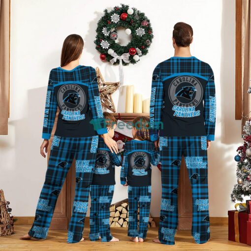 Carolina Panthers Pajamas Set Gift For Family Custom Name Football Team Christmas Holiday Gift Product Photo 2