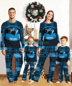 Carolina Panthers Pajamas Set Gift For Family Custom Name Football Team Christmas Holiday Gift Product Photo 1