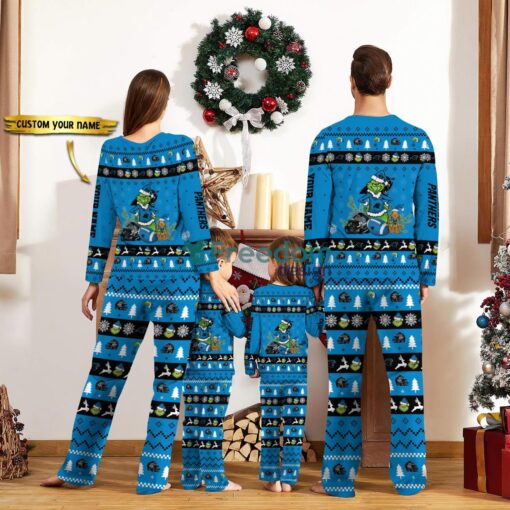 Carolina Panthers Pajamas Sport Team Pajama Set Christmas Gift For Family Custom Name Unique Gift Product Photo 2