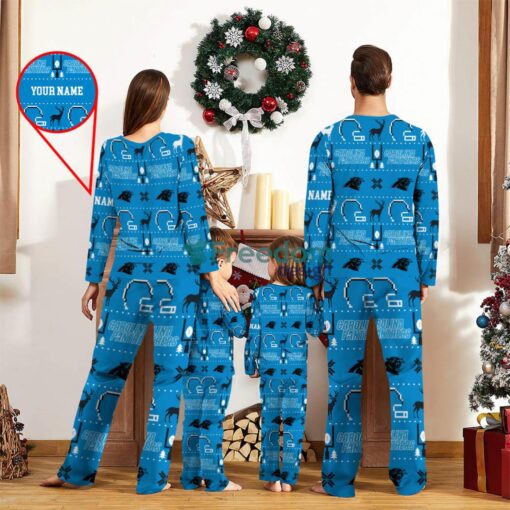 Carolina Panthers Sport Team Logo Pajamas Set Family Christmas Gift Custom Name Special Gift Product Photo 2