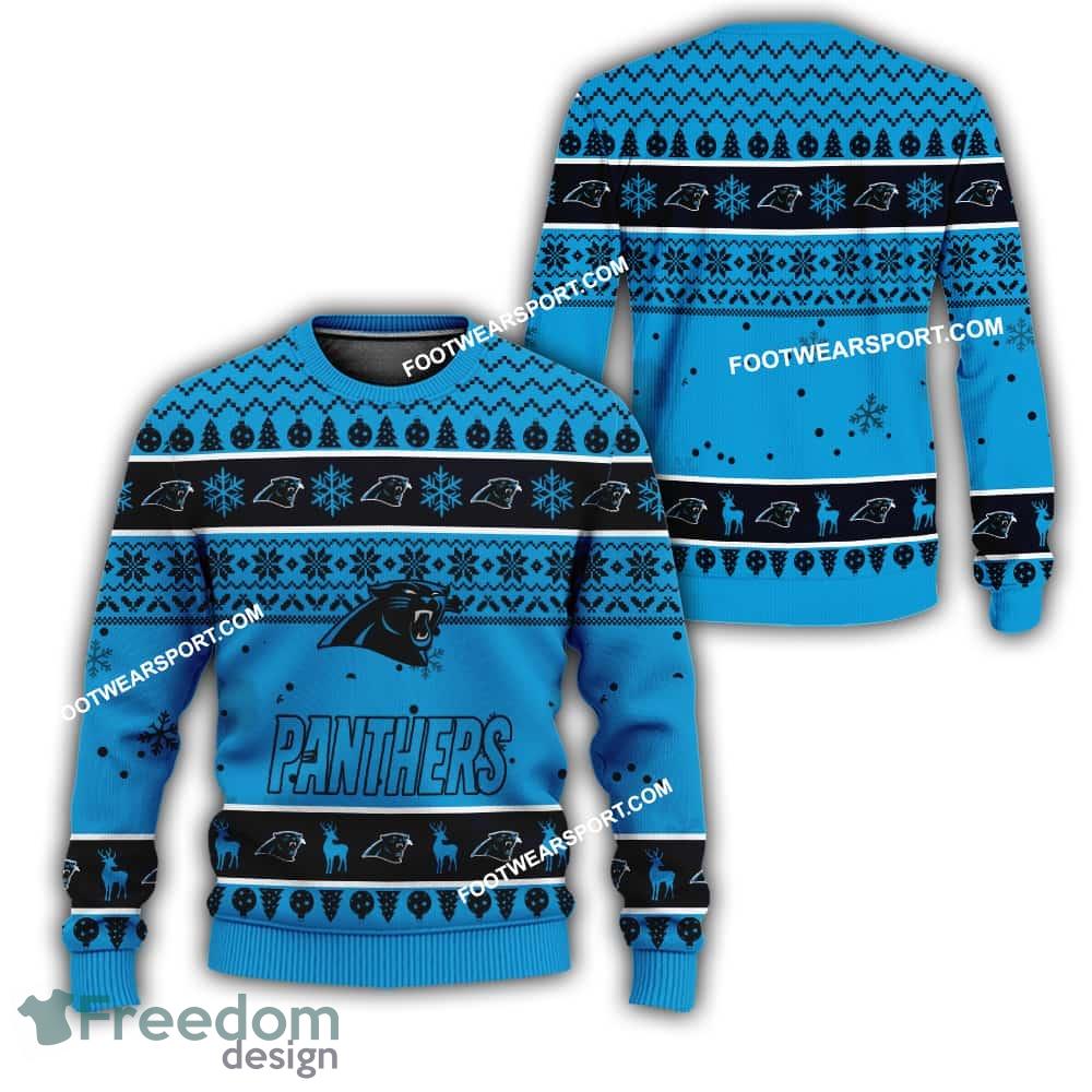 Carolina Panthers Xmas Pattern Ugly Christmas Sweater Gift For Men And Women image Carolina Panthers Xmas Pattern Ugly Christmas Sweater Gift For Men And Women - Carolina Panthers Xmas Pattern Ugly Christmas Sweater Gift For Men And Women