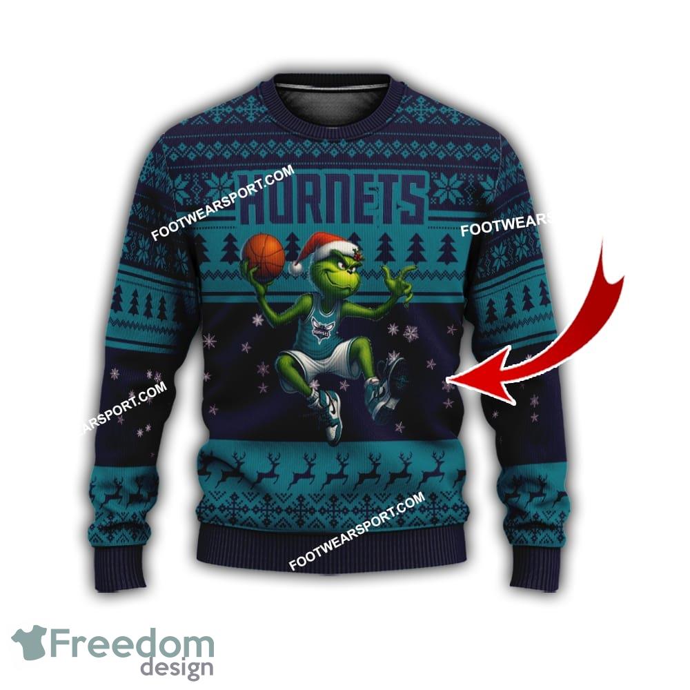 Charlotte Hornets Multi Grinch Ugly Christmas Sweater Gift For Men And Women image Charlotte Hornets Multi Grinch Ugly Christmas Sweater Gift For Men And Women - Charlotte HornetsMulti Grinch Ugly Christmas Sweater Gift Adult Photo 1