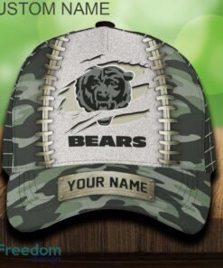 Chicago Bears 3D Hat And Cap Beach Design Camo Green For Fans Gift Custom Name