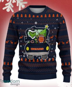 Chicago Bears Grinch Driving Funny 3D Ugly Christmas Sweater For Men Women