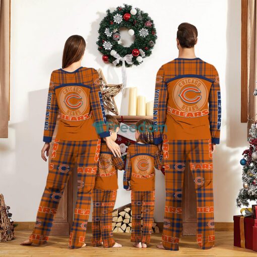 Chicago Bears Pajamas Set Gift For Family Custom Name Football Team Christmas Holiday Gift Product Photo 2