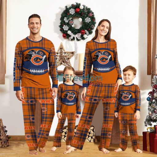 Chicago Bears Pajamas Set Gift For Family Custom Name Football Team Christmas Holiday Gift Product Photo 1