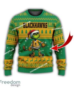 Chicago Blackhawks Player Grinch Knitted Christmas Sweater Gift Holidays Chicago Blackhawks Player Grinch Knitted Christmas Sweater Gift Holidays