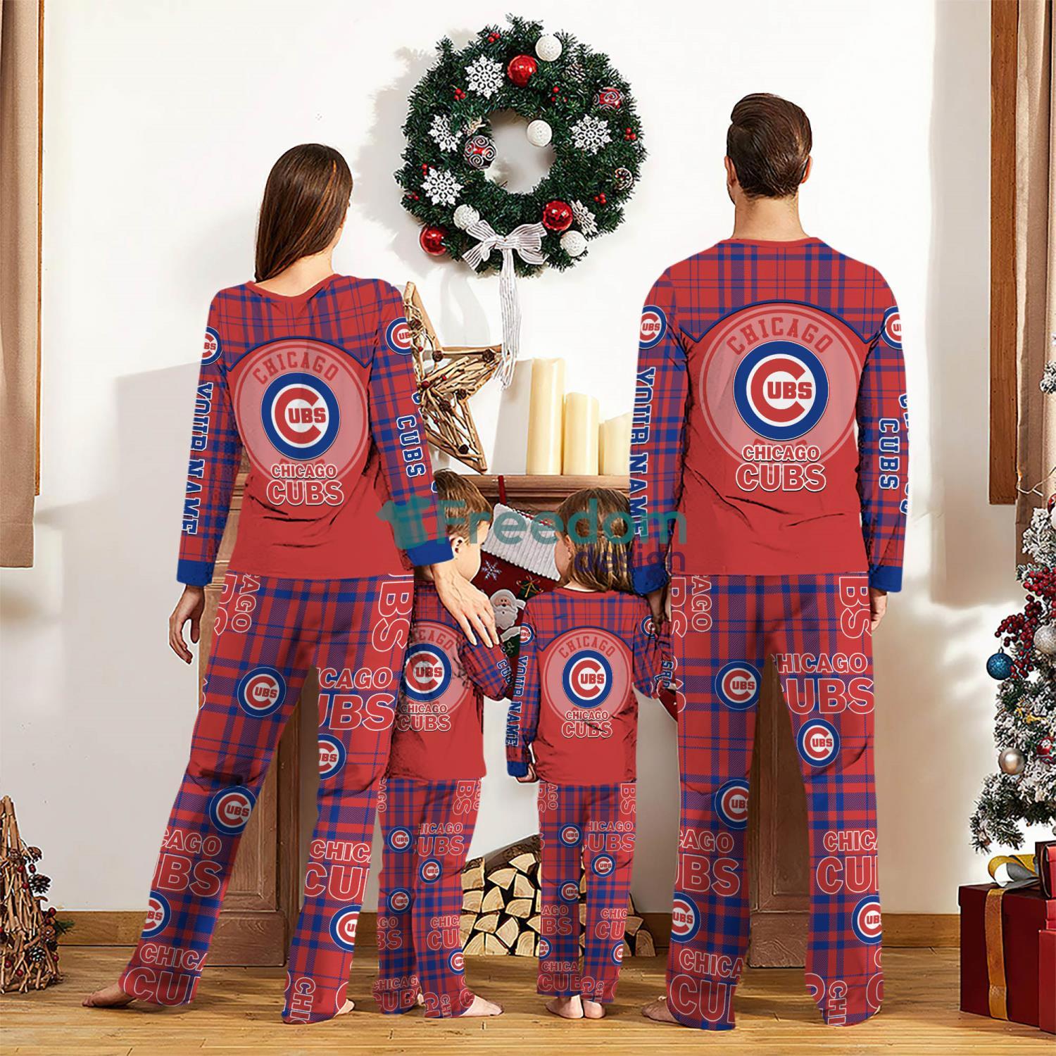 Chicago Cubs Custom Name Pajamas Set For Family Sport Team Pajamas Christmas Gift image Chicago Cubs Custom Name Pajamas Set For Family Sport Team Pajamas Christmas Gift Product Photo 2