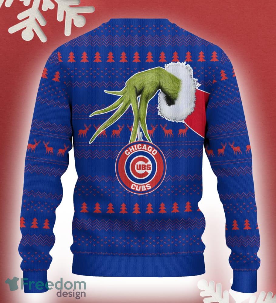 Chicago Cubs Grinch Driving Funny 3D Ugly Christmas Sweater For Men Women image Chicago Cubs Grinch Driving Funny 3D Ugly Christmas Sweater For Men Women - Chicago Cubs Christmas Sweater Grinch Driving Photo 3