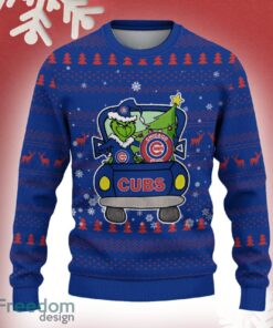 Chicago Cubs Grinch Driving Funny 3D Ugly Christmas Sweater For Men Women