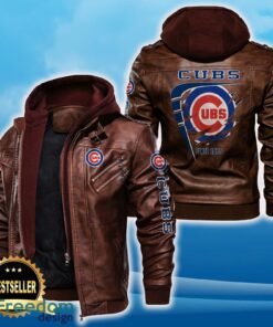 Chicago Cubs Leather Jacket Black And Brown Color For Men And Women Gift Fans All OVer Print Gift Fans - Chicago Cubs Leather Jacket_2