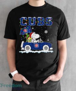 Chicago Cubs Snoopy And Woodstock Driving Car Cute Snoopy Limited Edition Shirt - Black Unisex T-Shirt