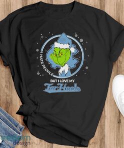 Christmas Grinch Santa I Hate People But I Love My North Carolina Tar Heels Shirt - Black T-Shirt