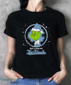 Christmas Grinch Santa I Hate People But I Love My North Carolina Tar Heels Shirt - Ladies T-Shirt