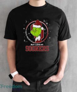 Christmas Grinch Santa I Hate People But I Love My Oklahoma Soonerson Shirt - Black Unisex T-Shirt