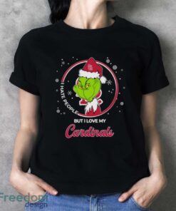 Christmas Grinch Santa I Hate People But I Love My St Louis Cardinals Shirt - Ladies T-Shirt