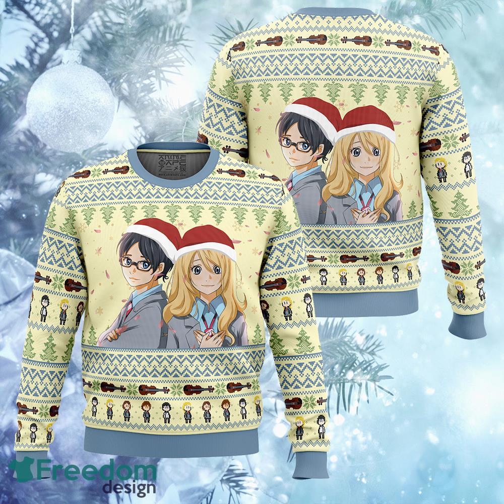 Christmas Your Lie in April Ugly Christmas Sweater AOP Gift For Men And Women image Christmas Your Lie in April Ugly Christmas Sweater AOP Gift For Men And Women - Christmas Your Lie in April Ugly Christmas Sweater AOP Gift For Men And Women