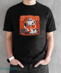 Cincinnati Bengals Football Mix Snoopy T-shirt - Black Unisex T-Shirt