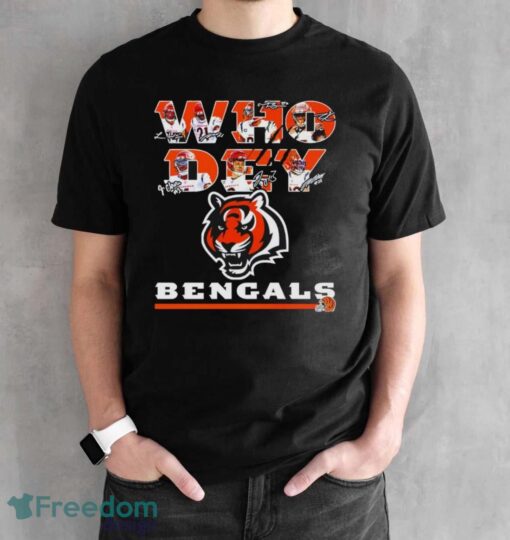 Cincinnati Bengals Football Who Dey signatures shirt - Black Unisex T-Shirt