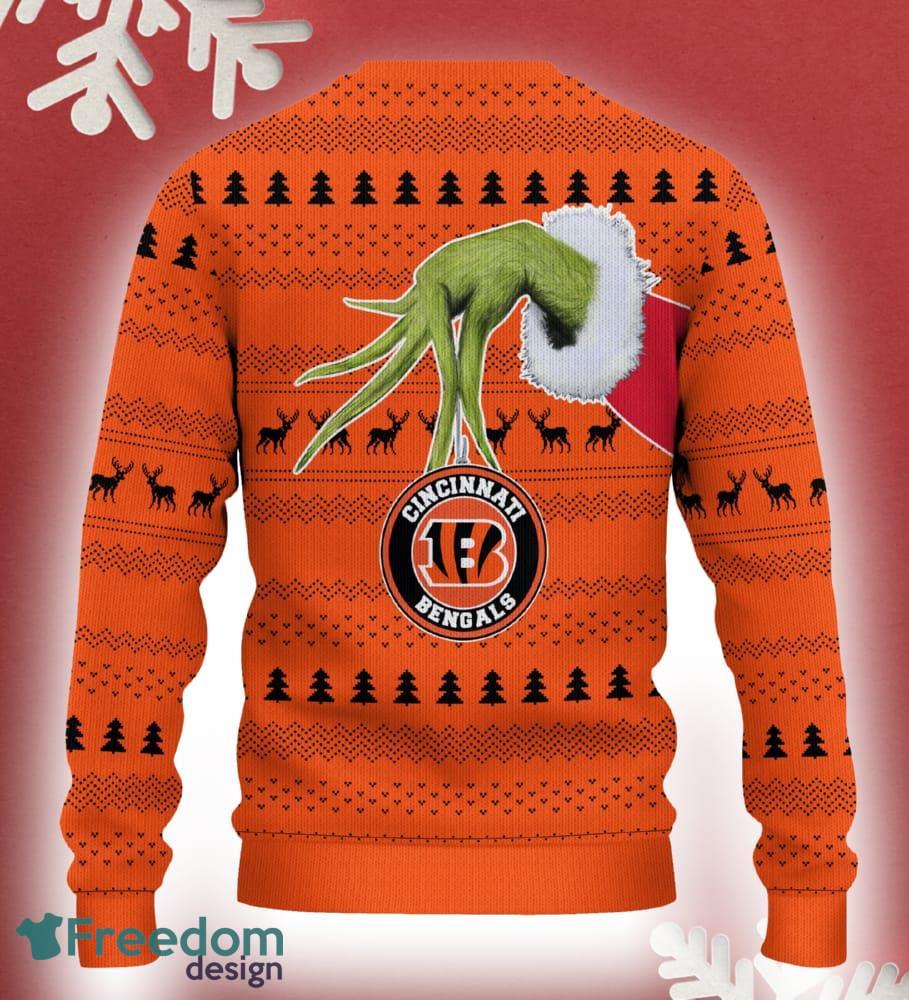 Cincinnati Bengals Grinch Driving Funny 3D Ugly Christmas Sweater For Men Women image Cincinnati Bengals Grinch Driving Funny 3D Ugly Christmas Sweater For Men Women - Cincinnati Bengals Christmas Sweater Grinch Driving Photo 3