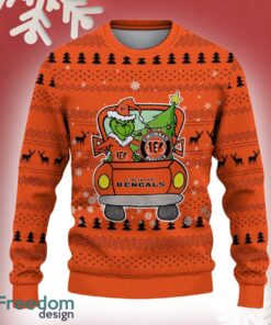 Cincinnati Bengals Grinch Driving Funny 3D Ugly Christmas Sweater For Men Women