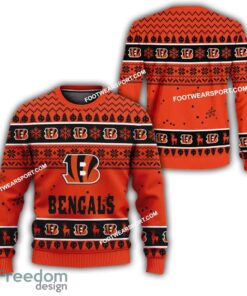 Cincinnati Bengals Logo Pattern Ugly Christmas Sweater AOP Gift For Adult