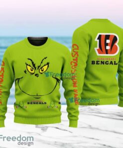 Cincinnati Bengals NFL Ginch Face Funny Custom Name Ugly Sweater Merry Chistmas Gift For Fans