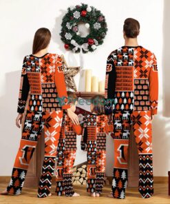 Cincinnati Bengals Pajamas Set Christmas snowflake pattern Cute Pajamas For Family Christmas Gift Ideas Custom Name Product Photo 2