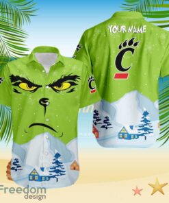 Cincinnati Miami NCAA  Grinch Merry Merry Christmas House House Tropical Hawaiian Shirt Custom Name
