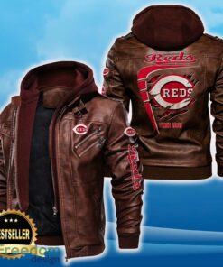 Cincinnati Reds Leather Jacket Black And Brown Color For Men And Women Gift Fans All OVer Print Gift Fans - Cincinnati Reds Leather Jacket_2
